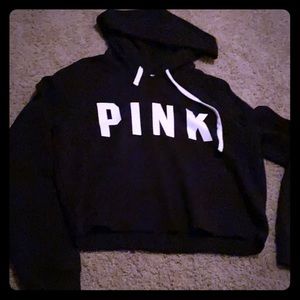 Pink Victoria secret cropped sweatshirt.